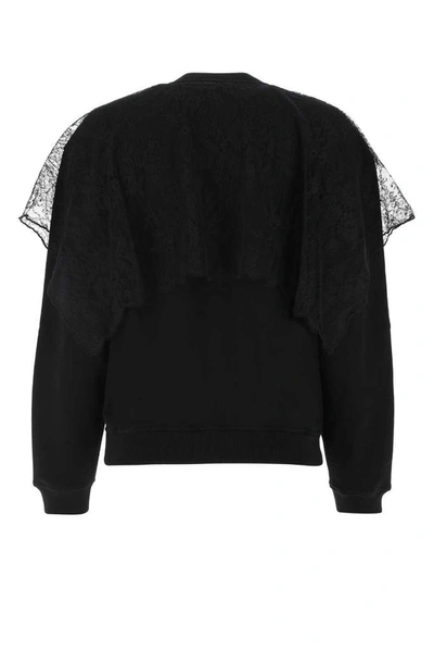 Shop Givenchy Lace Cape Logo Printed Sweatshirt In Black