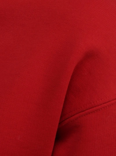 Shop Balenciaga Logo Tag Hoodie In Red