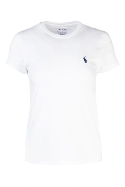 Shop Polo Ralph Lauren Logo Embroidered T In White