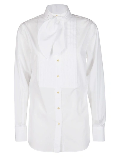 Shop Dolce & Gabbana Pleated Detail Shirt In White