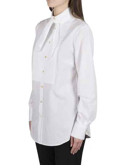 Shop Dolce & Gabbana Pleated Detail Shirt In White