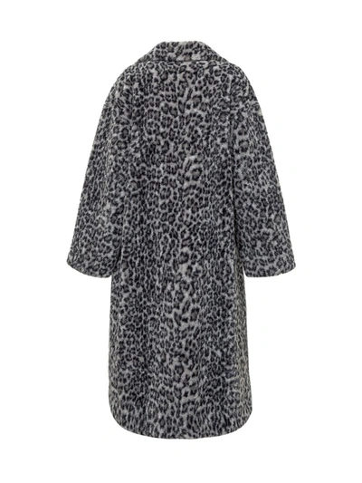 Shop Stand Studio Maria Leopard Patterned Faux Fur Coat In Multi