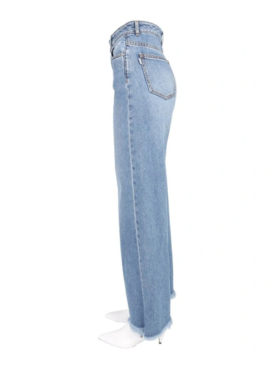 Shop Msgm Wide Leg Denim Jeans In Blue