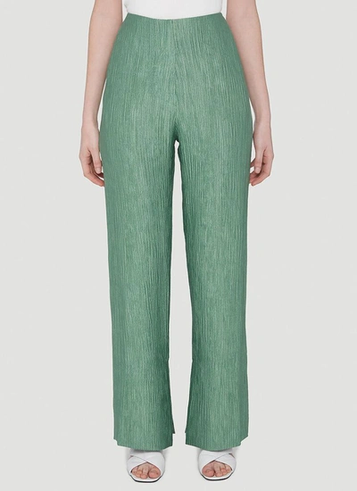 Shop Nanushka Tabbie Pleated Pants In Green