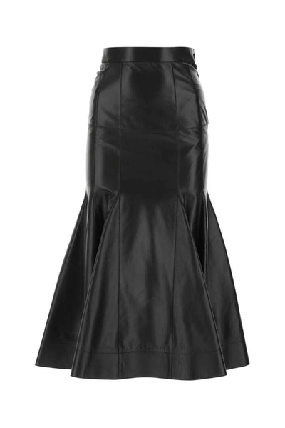 Shop Loewe Godet Flare Midi Skirt In Black