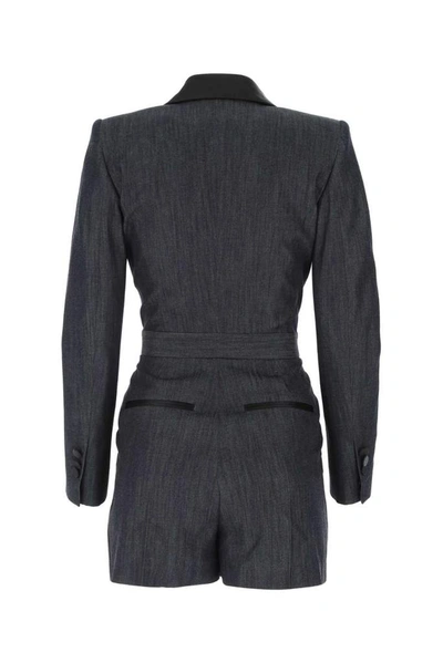 Shop Dsquared2 Denim Tuxedo Playsuit In Blue