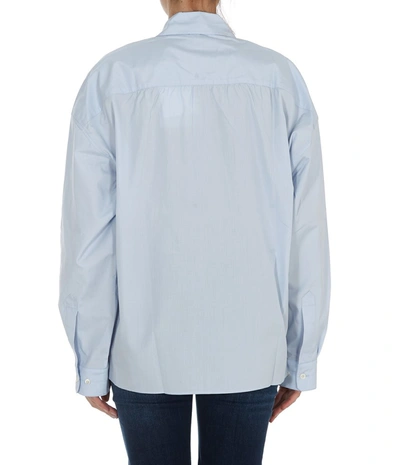 Shop Lemaire Oversized Asymmetric Shirt In Blue