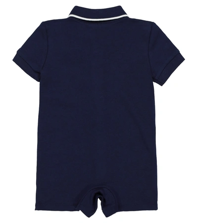 Shop Polo Ralph Lauren Baby Cotton Playsuit In Blue