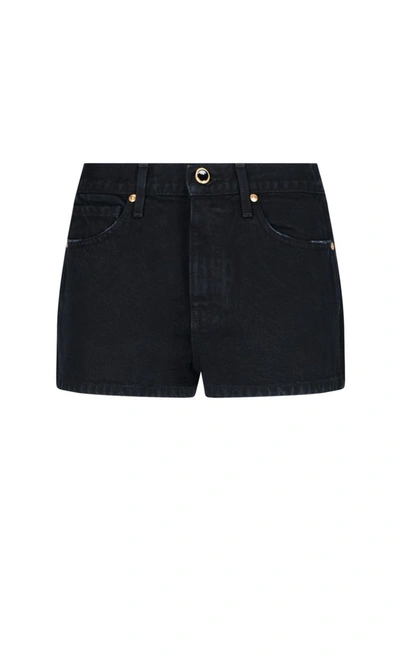 Shop Khaite Charlotte Denim Shorts In Black