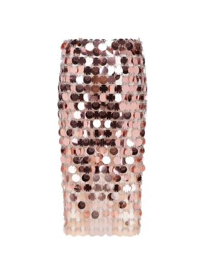 Shop Paco Rabanne Discs Midi Skirt In Pink