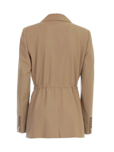 Shop Brunello Cucinelli Belted Blazer In Brown