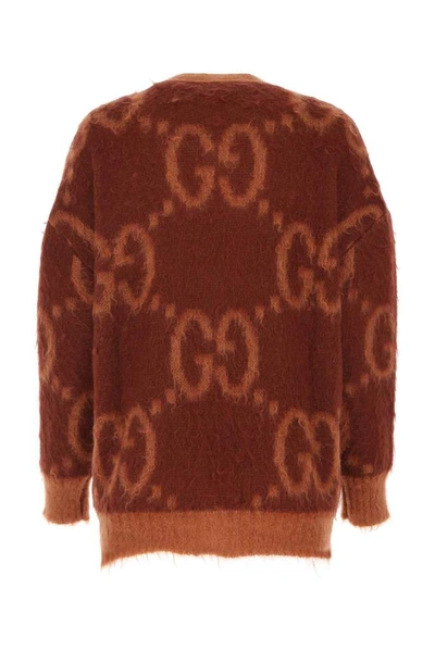 Shop Gucci Reversible Gg Cardigan In Red