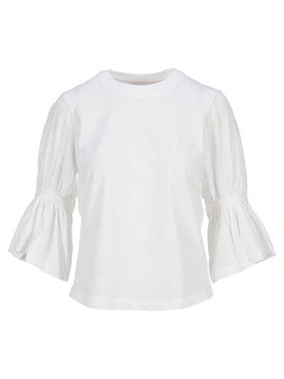 Shop See By Chloé Braided Sleeve Top In White