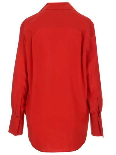 Shop Givenchy Logo Scarf Blouse In Red