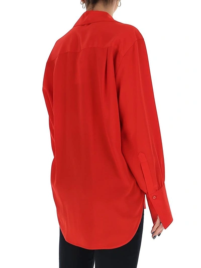 Shop Givenchy Logo Scarf Blouse In Red