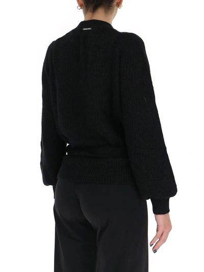 Shop Michael Michael Kors Wrap Cardigan In Black
