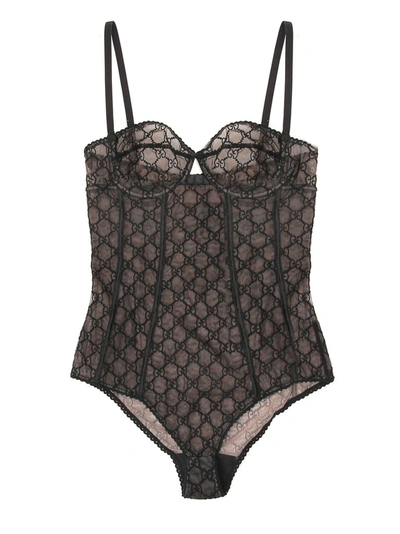 Shop Gucci Gg Tulle Lingerie In Black