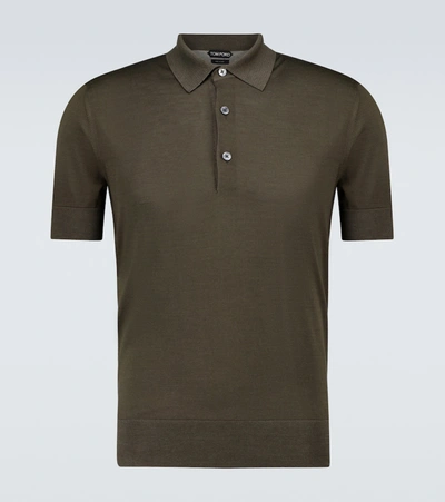 Shop Tom Ford Short-sleeved Silk Polo Shirt In Green