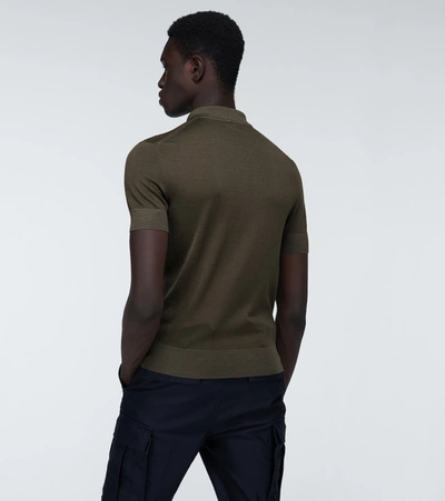 Shop Tom Ford Short-sleeved Silk Polo Shirt In Green