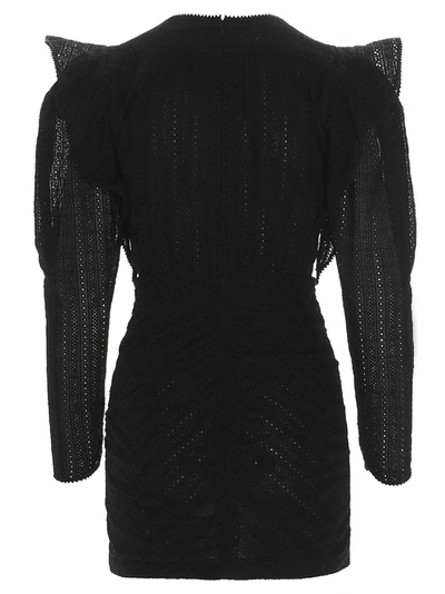 Shop Isabel Marant Getya Ruched Mini Dress In Black