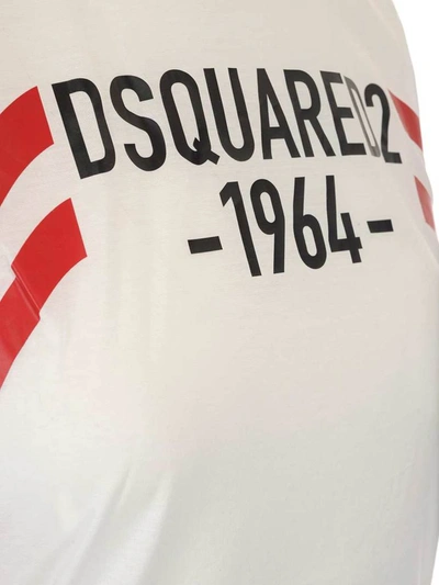 Shop Dsquared2 Logo Printed Asymmetric Tank Dress In White
