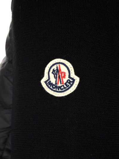 Shop Moncler Logo Zipped Puffer Jacket In Black