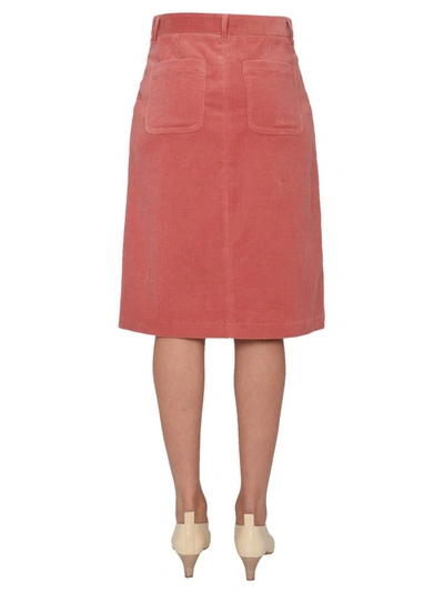 Shop Apc A.p.c. Jennie Corduroy Mini Skirt In Pink