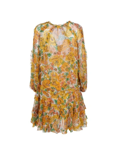 Shop Zimmermann Poppy Frill Billow Mini Dress In Yellow