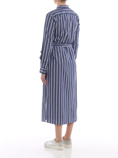 Shop Lauren Ralph Lauren Striped Shirt Dress In Blue
