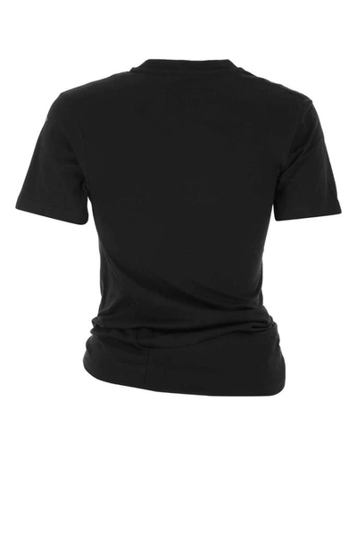 Shop Paco Rabanne Logo Ruched T In Black