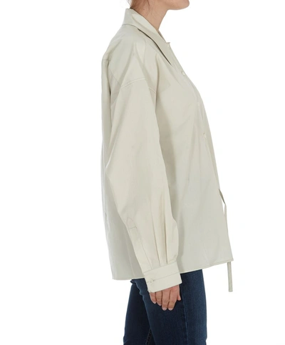Shop Lemaire Oversized Asymmetric Shirt In White