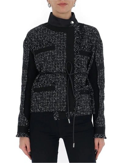 Shop Sacai Contrast Panelled Jacket In Black