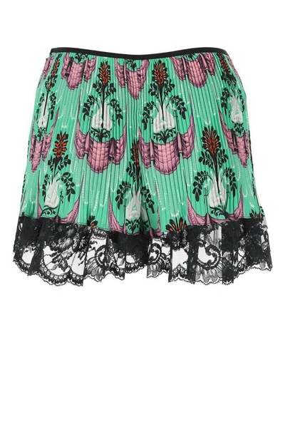 Shop Rabanne Paco  Lace Trimmed Pleated Shorts In Multi