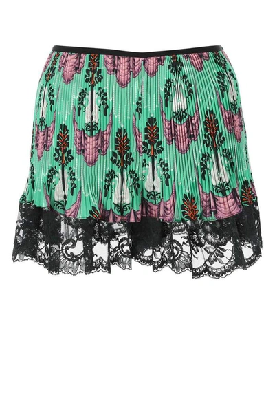 Shop Paco Rabanne Lace Trimmed Pleated Shorts In Multi