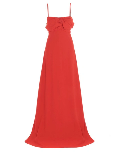 Shop Giambattista Valli Crepe Maxi Dress In Red