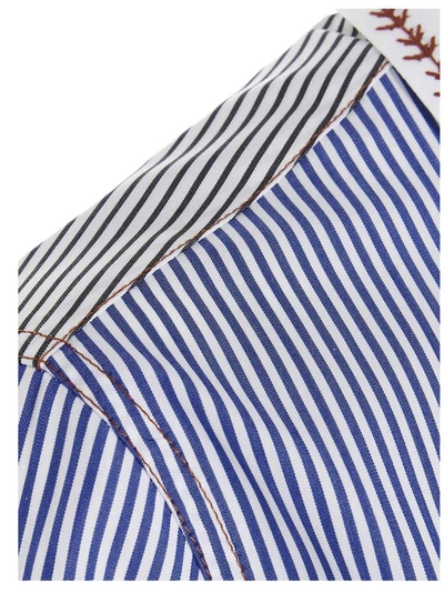 Shop Chloé Contrast Collar Striped Shirt In Multi