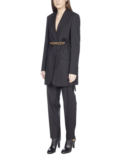 Shop Givenchy Chain Detail Blazer In Black