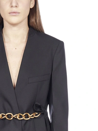 Shop Givenchy Chain Detail Blazer In Black