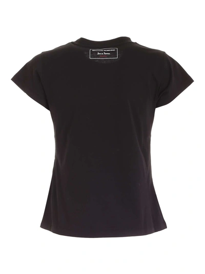 Shop Ermanno Scervino Rhinestones T-shirt In Black