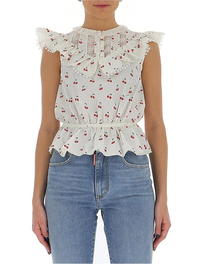 The Ivory Cherry Victorian Top In White