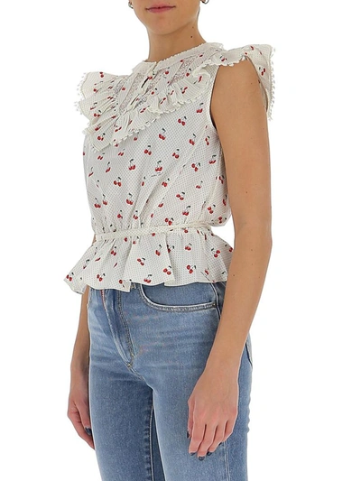 The Ivory Cherry Victorian Top In White