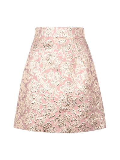 Shop Dolce & Gabbana Lamé Jacquard Mini Skirt In Multi