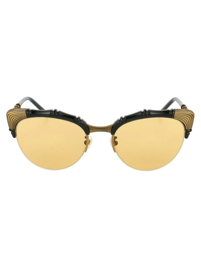 Shop Gucci Eyewear Oval Frame Sunglasses In Multi