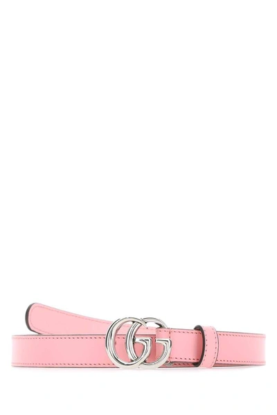 Shop Gucci Gg Thin Buckle Belt In Pink