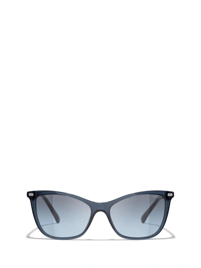 Pre-owned Chanel Cat Eye Sunglasses In Blue