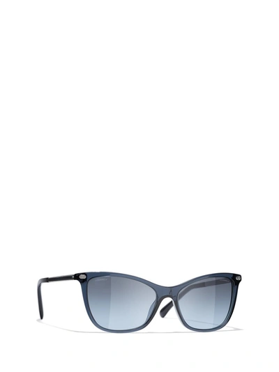 Pre-owned Chanel Cat Eye Sunglasses In Blue