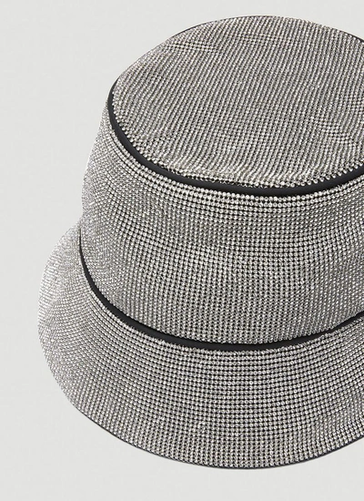 Shop Kara Crystal Mesh Bucket Hat In Silver