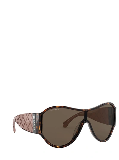 Pre-owned Chanel Shield Sunglasses In Brown