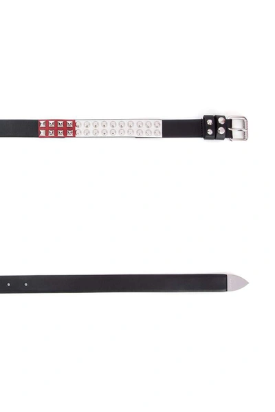 Shop Prada Studs Embellished Belt In Black