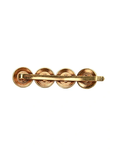 Shop Versace Medusa Hair Pin In Gold